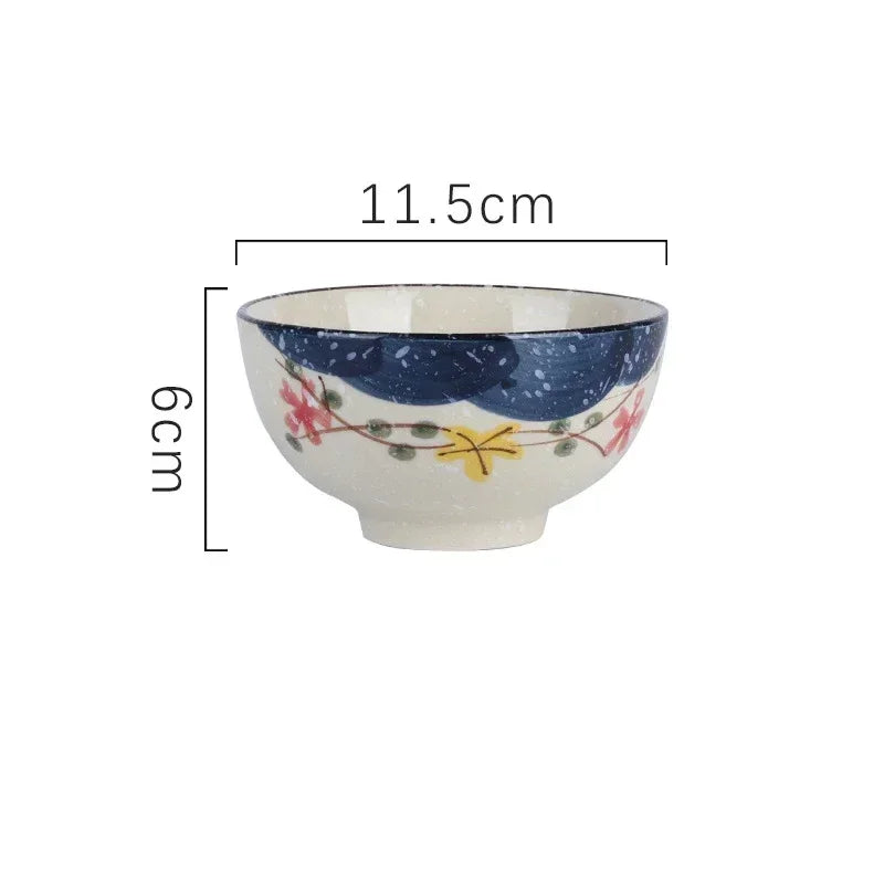 Japonês Retro Household Cerâmica Arroz Bowl, Restaurante e Home Louça, Comendo Pratos, Tigela de Sopa, 4,5 em