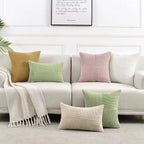 Estilo simples poliéster capa de almofada listra capa de almofada branco bege rosa cor sólida fronha para sofá sala estar decoração casa