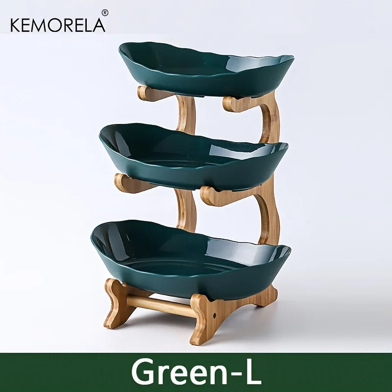 Cesta De Frutas Secas De Plástico Moderno Criativo, Prato de Lanche, Suporte De Bolo, Saladeira, Placa para Sala De Estar Em Casa, 2 ou 3 Camadas