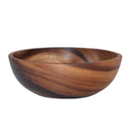 Tigela de madeira de acácia natural estilo japonês, tigela de sopa de arroz, recipiente de armazenamento de alimentos, salada, tigelas de frutas, utensílios de cozinha