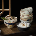 Japonês Retro Household Cerâmica Arroz Bowl, Restaurante e Home Louça, Comendo Pratos, Tigela de Sopa, 4,5 em