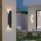 Lâmpadas de parede à prova dwaterproof água ao ar livre tira luzes de parede de alumínio 18w led preto lâmpada de parede quarto exterior luminárias ao ar livre