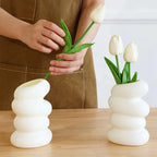 Vaso Decorativo Escultórico Branco