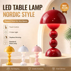 Luminária de Mesa LED Nórdica com Interruptor Táctil, 3 Cores, Dimerização Contínua, Luminária Criativa para Decoração de Casa e Escritório
