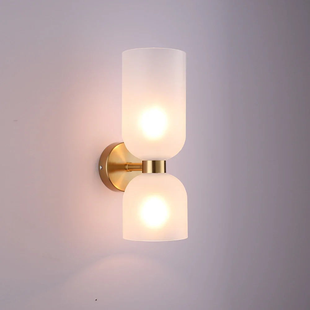Luminária de parede de vidro moderna e minimalista, luxuosa, para quarto, cabeceira, decoração nórdica, corredor, escada, iluminação artística