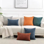 Estilo simples poliéster capa de almofada listra capa de almofada branco bege rosa cor sólida fronha para sofá sala estar decoração casa
