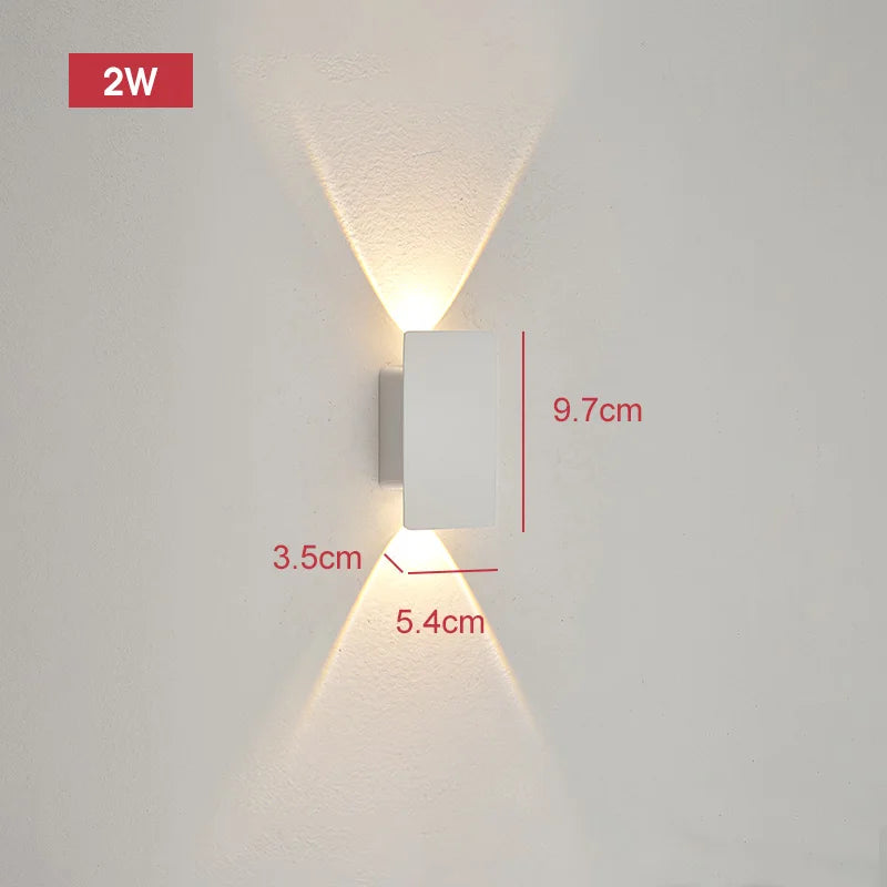 Lâmpadas de parede à prova dwaterproof água ao ar livre tira luzes de parede de alumínio 18w led preto lâmpada de parede quarto exterior luminárias ao ar livre