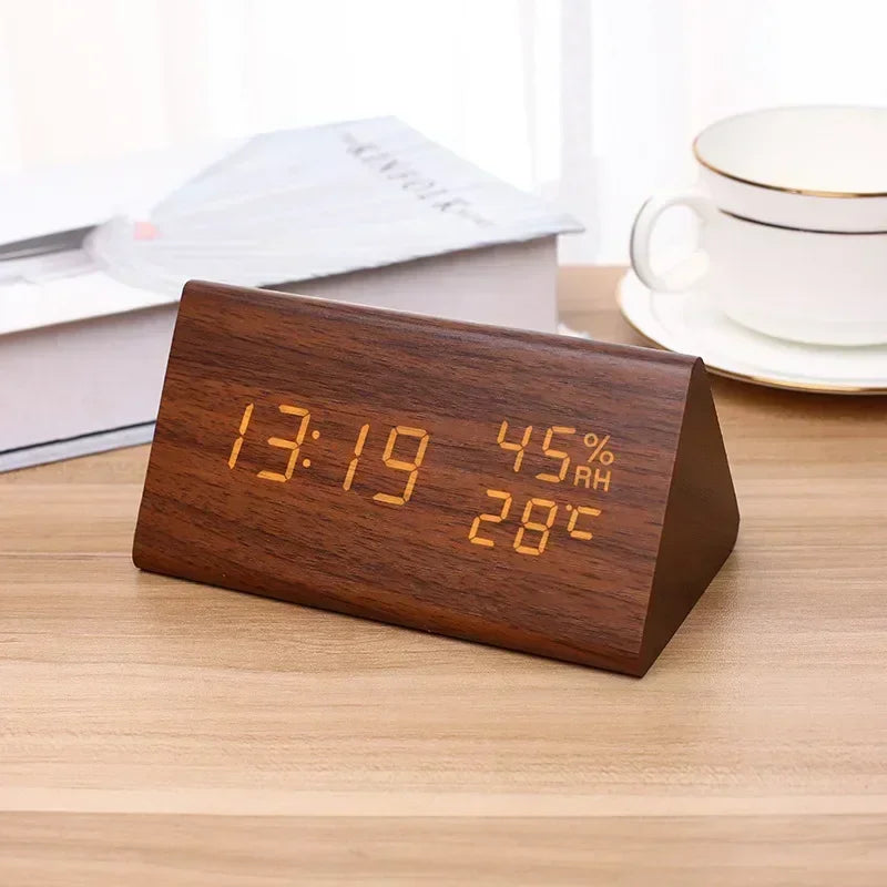 Led estudante despertador simples relógio de parede exibição temperatura controle som relógio mesa desktop decoração casa jardim