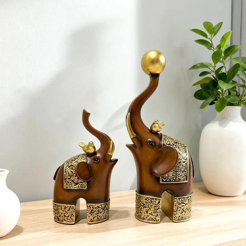 Escultura de Animal com Imitação de Madeira, Artesanato Criativo em Resina para Decoração de Quarto, Sala de Estar, Estudo, Entrada e Mesa
