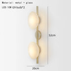 Nordic cinza branco vidro transparente 20cm luz de parede ouro preto metal lâmpada g9 para quarto salão restaurante corredor arandela