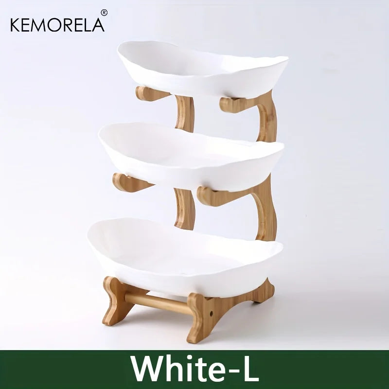 Cesta De Frutas Secas De Plástico Moderno Criativo, Prato de Lanche, Suporte De Bolo, Saladeira, Placa para Sala De Estar Em Casa, 2 ou 3 Camadas