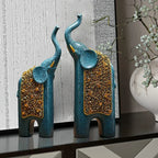 Criativo Retro Resina Artesanato, Elefante Ornamento, Home Office, Sala De Estar, Entrada Pública, Decoração Desktop, Presente, 2pcs
