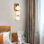 Luminárias de parede com bolas de acrílico brancas, com dimmer ajustável, metal dourado, para sala de estar, quarto, escadas, corredor, envio direto