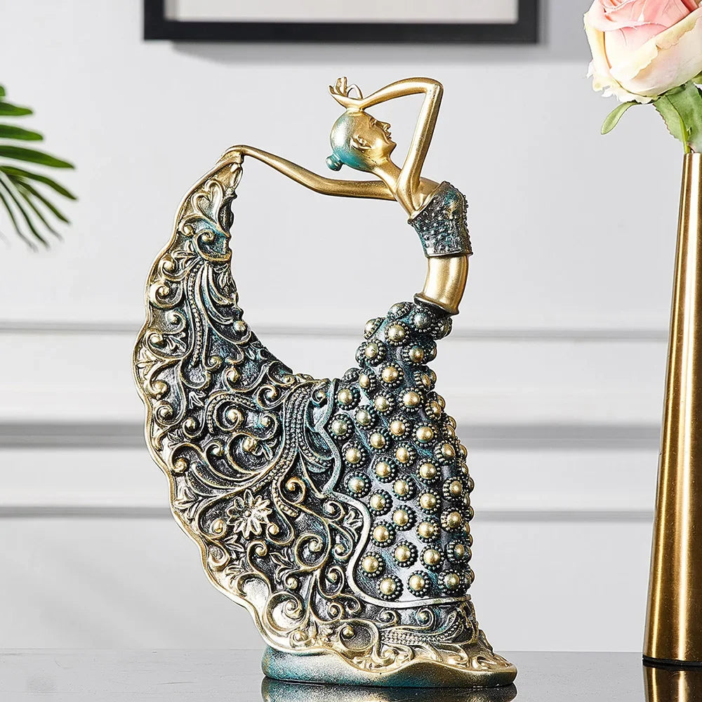 Peacock Dancer Modelo Escultura Cerâmica, Estátua De Arte Abstrata, Decoração De Atmosfera De Luxo, Home Sala De Estar