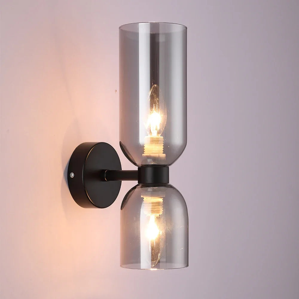 Luminária de parede de vidro moderna e minimalista, luxuosa, para quarto, cabeceira, decoração nórdica, corredor, escada, iluminação artística