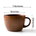 Copos retrô de madeira natural com barriga grande, estilo japonês, copo de água e leite, café, cerveja, chá, artesanal, natural, cozinha, bar, copos
