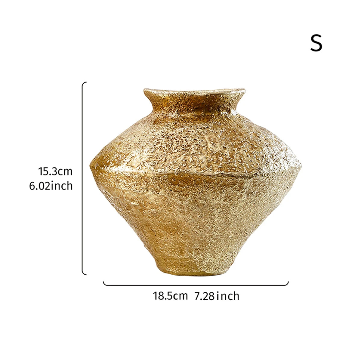 1 peça, um vaso decorativo em forma de jarra de terraço retrô, um vaso decorativo de casa com jarra de terraço dourada antiga