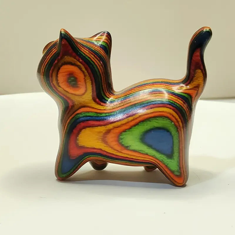Escultura Gato de Madeira