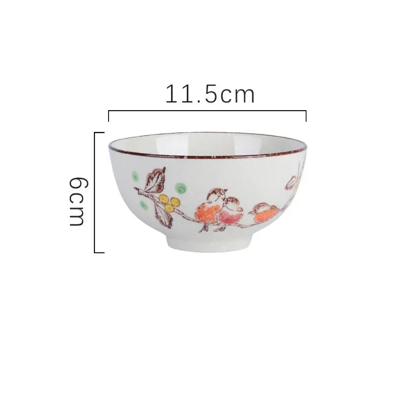 Japonês Retro Household Cerâmica Arroz Bowl, Restaurante e Home Louça, Comendo Pratos, Tigela de Sopa, 4,5 em