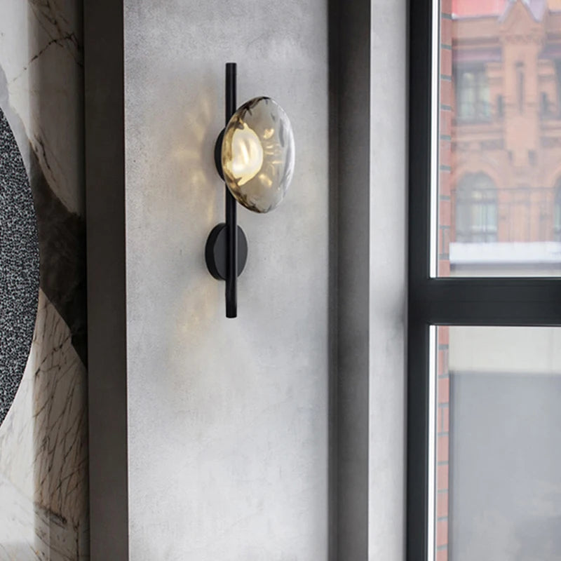 Nordic cinza branco vidro transparente 20cm luz de parede ouro preto metal lâmpada g9 para quarto salão restaurante corredor arandela