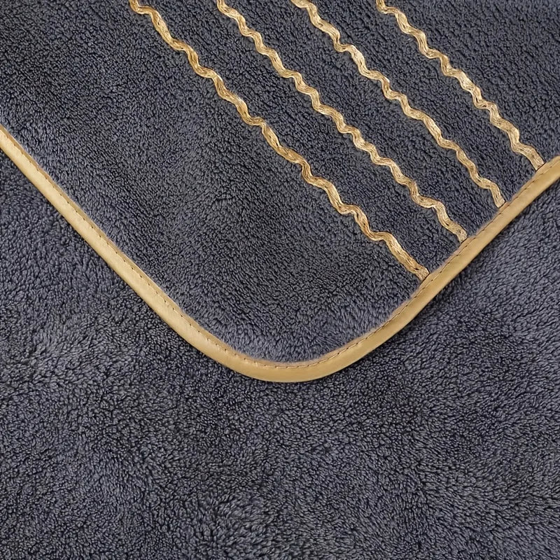Conjunto de Toalhas Premium com Listras Douradas (3 Peças)