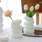 Vaso Decorativo Escultórico Branco