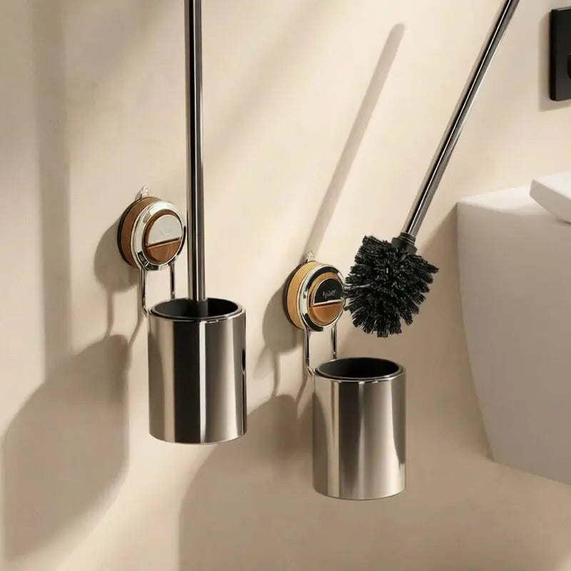Escova Sanitária Inox com Suporte de Ventosa