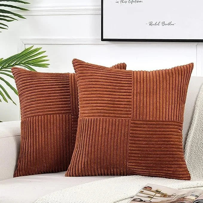 Estilo simples poliéster capa de almofada listra capa de almofada branco bege rosa cor sólida fronha para sofá sala estar decoração casa