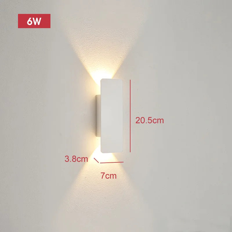 Lâmpadas de parede à prova dwaterproof água ao ar livre tira luzes de parede de alumínio 18w led preto lâmpada de parede quarto exterior luminárias ao ar livre
