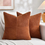 Ruggine boho decorativo lance travesseiro cobre 18x18 Polegada para sofá cama, fazenda outono decoração de casa, macio corss veludo retalhos