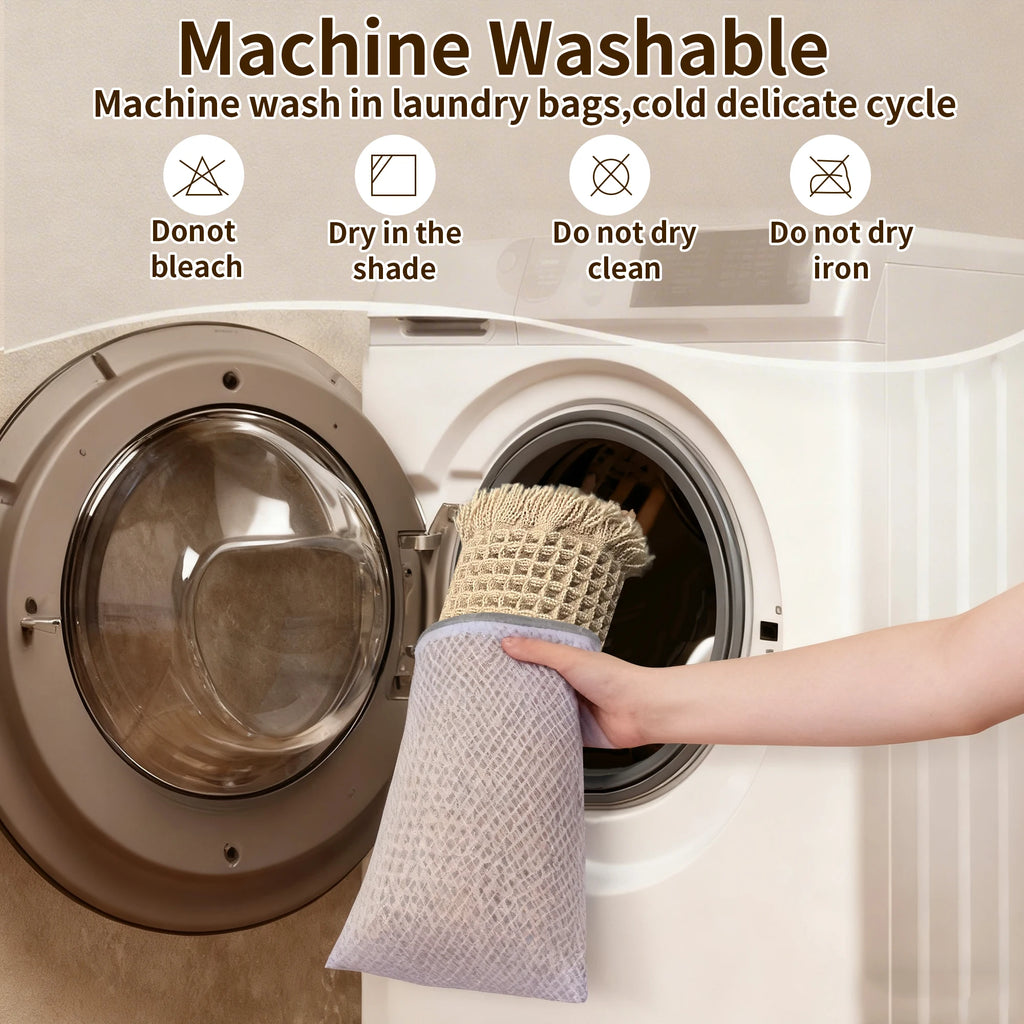 Tapete de banho waffle com borlas, super absorvente, antiderrapante, ultra macio, lavável à máquina, para casa, banheiro, chão ao lado da banheira, chuveiro