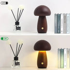 Cogumelo candeeiro de mesa recarregável toque portátil quarto cabeceira luz da noite bonito pequeno regulável lâmpada para decoração casa