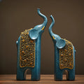 Criativo Retro Resina Artesanato, Elefante Ornamento, Home Office, Sala De Estar, Entrada Pública, Decoração Desktop, Presente, 2pcs