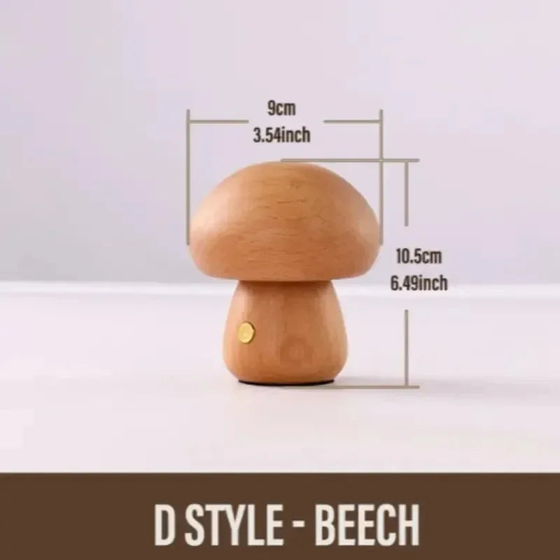 Cogumelo candeeiro de mesa recarregável toque portátil quarto cabeceira luz da noite bonito pequeno regulável lâmpada para decoração casa