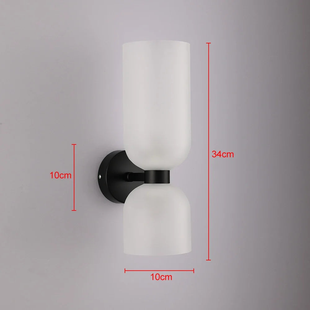 Luminária de parede de vidro moderna e minimalista, luxuosa, para quarto, cabeceira, decoração nórdica, corredor, escada, iluminação artística