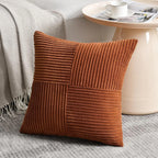 Ruggine boho decorativo lance travesseiro cobre 18x18 Polegada para sofá cama, fazenda outono decoração de casa, macio corss veludo retalhos