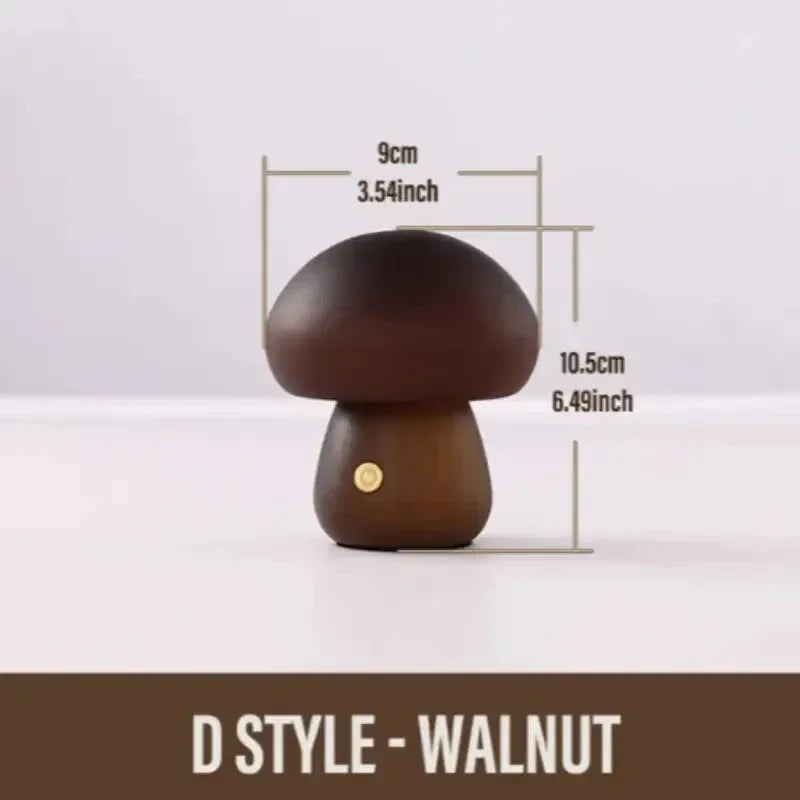 Cogumelo candeeiro de mesa recarregável toque portátil quarto cabeceira luz da noite bonito pequeno regulável lâmpada para decoração casa