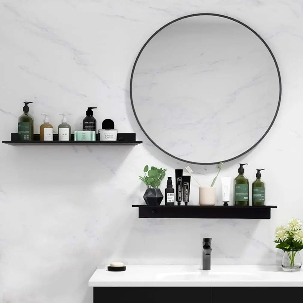 Prateleira flutuante para banheiro, armazenamento de perfuração, rack de parede, organizador de casa, ferragens, armário, cozinha, acessórios de banheiro