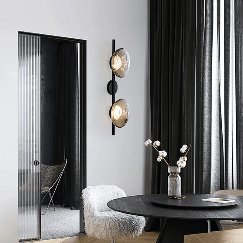 Nordic cinza branco vidro transparente 20cm luz de parede ouro preto metal lâmpada g9 para quarto salão restaurante corredor arandela