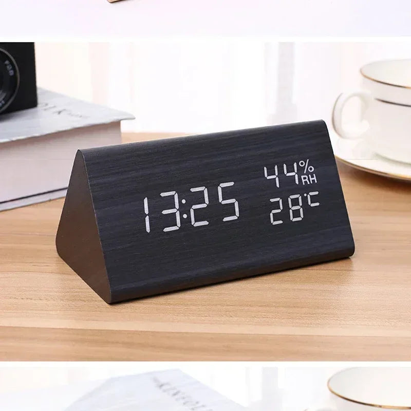 Led estudante despertador simples relógio de parede exibição temperatura controle som relógio mesa desktop decoração casa jardim