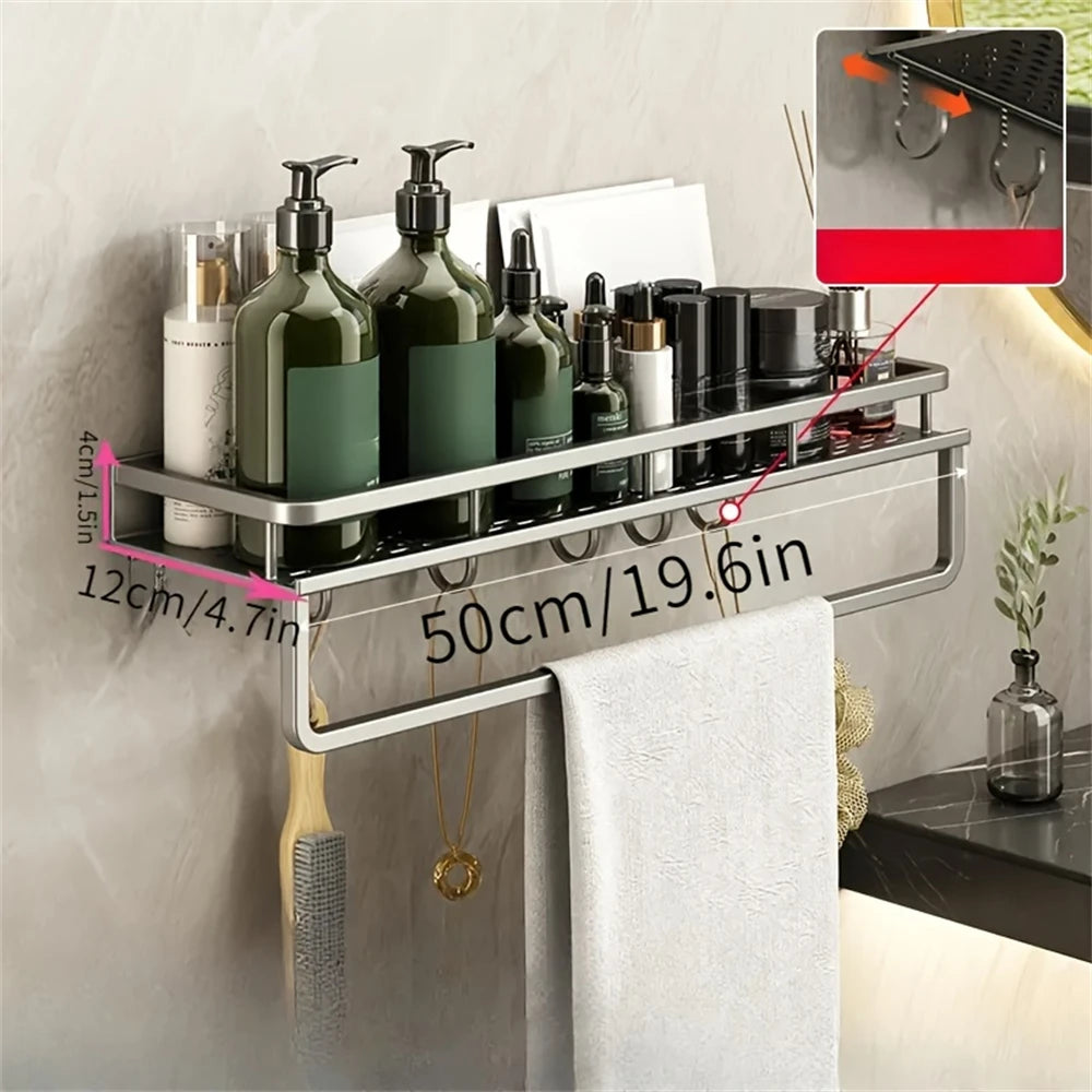 Rack de armazenamento multifuncional com haste, prateleira de temperos, parede, itens de cozinha, 1