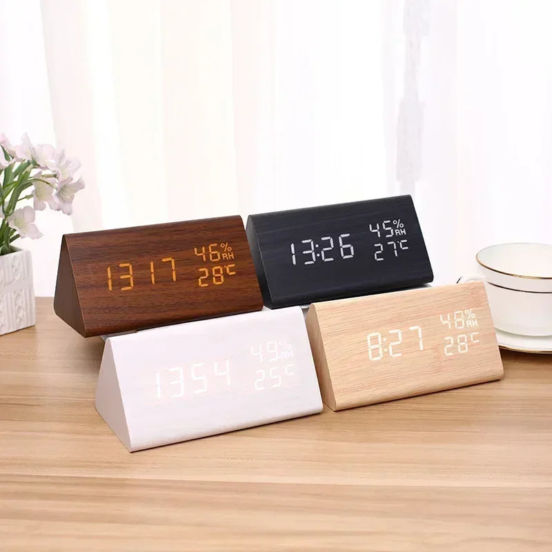 Led estudante despertador simples relógio de parede exibição temperatura controle som relógio mesa desktop decoração casa jardim
